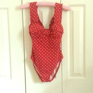 Red Anne Cole Polkadot 1950’s style swimsuit